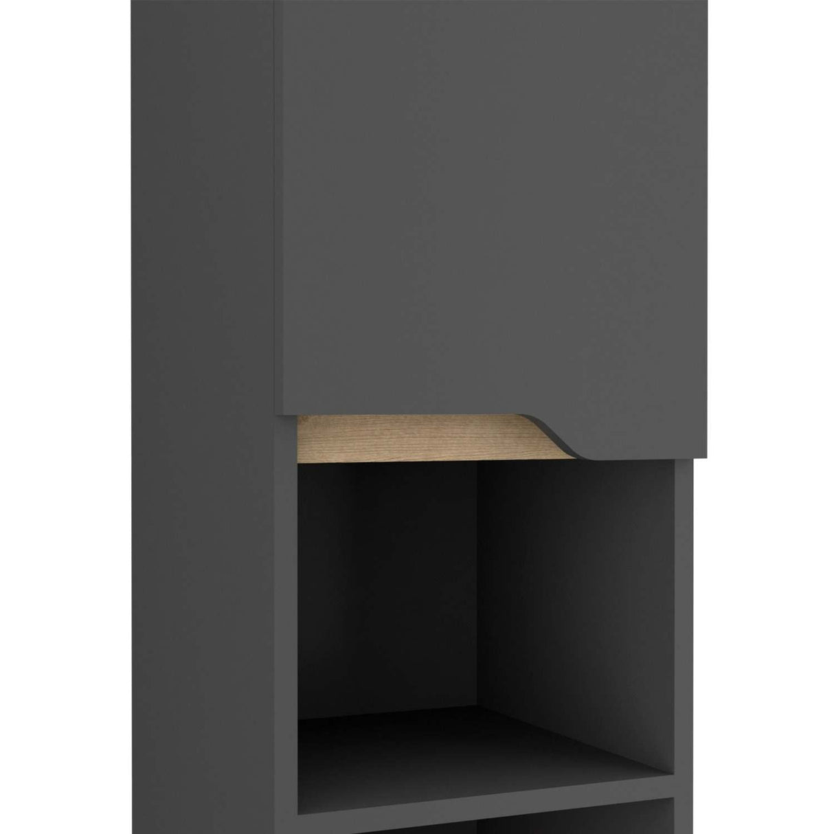 Mueble Columna para Baño Laurent Plomo 30x180cm sin Cajones y con Un Entrepaño - Muebles para Baño | Bylmo