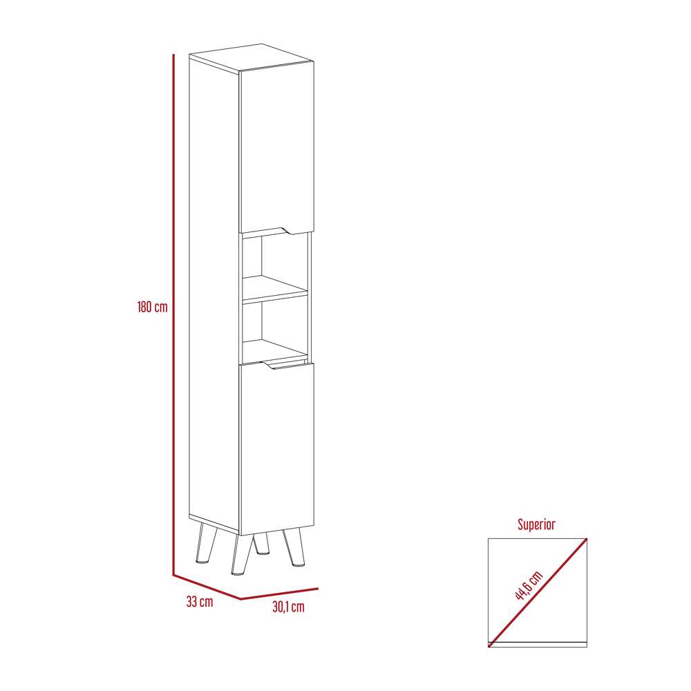 Mueble para Baño Laurent Plomo 30 cm con Dos Puertas y Entrepaños - Muebles para Baño | Bylmo