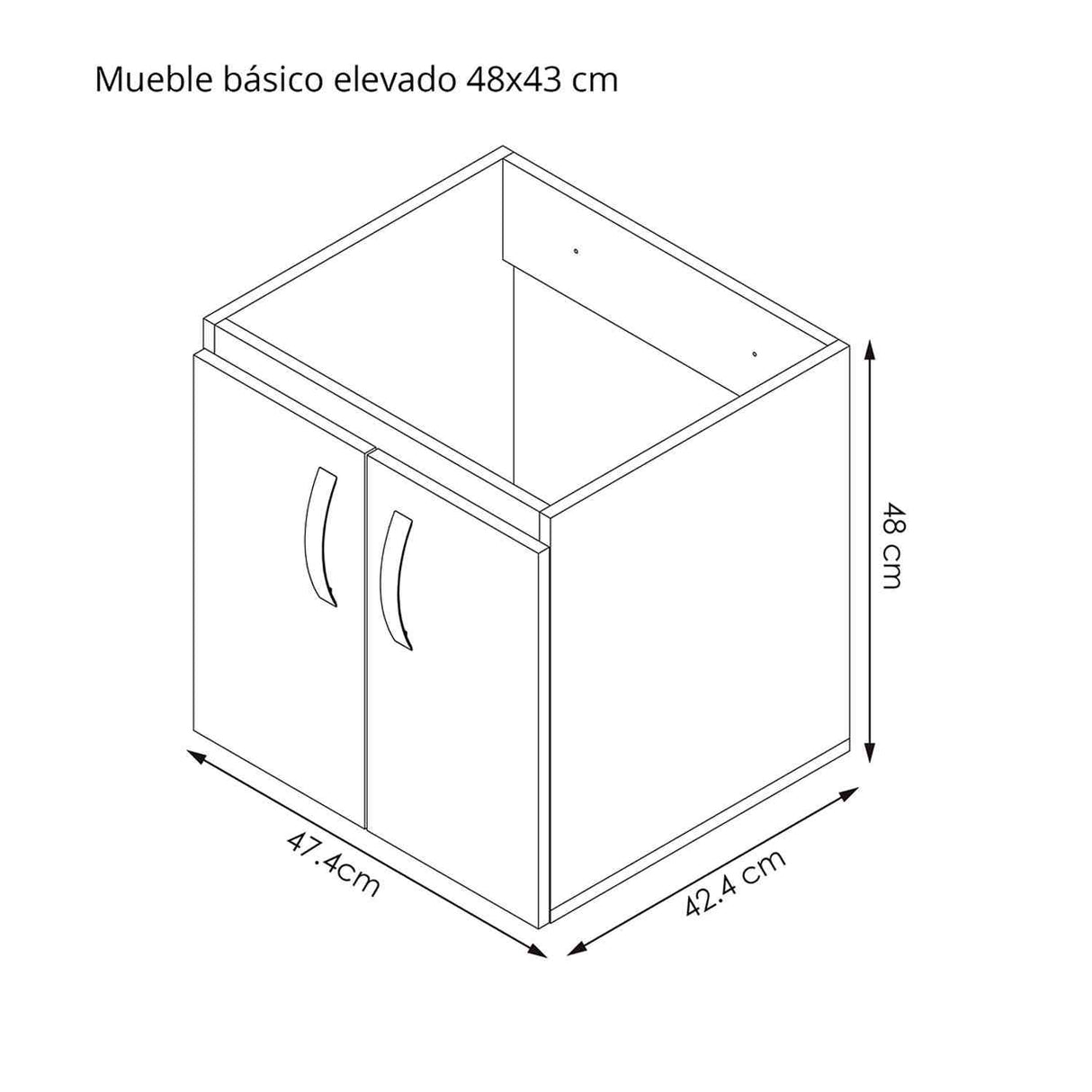 Mueble para Baño Oslo Mitte y Tambo 48 cm Flotante con Lavamanos - Muebles para Baño | Bylmo