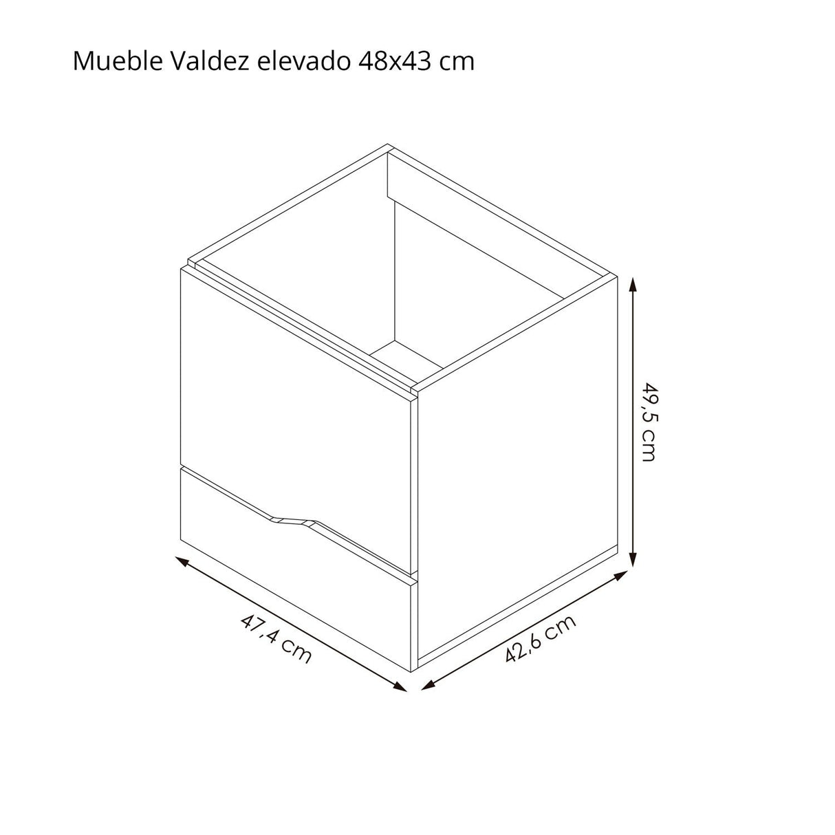 Mueble para Baño Valdez Soder y Mali 48 cm Flotante con Lavamanos Rio - Muebles para Baño | Bylmo
