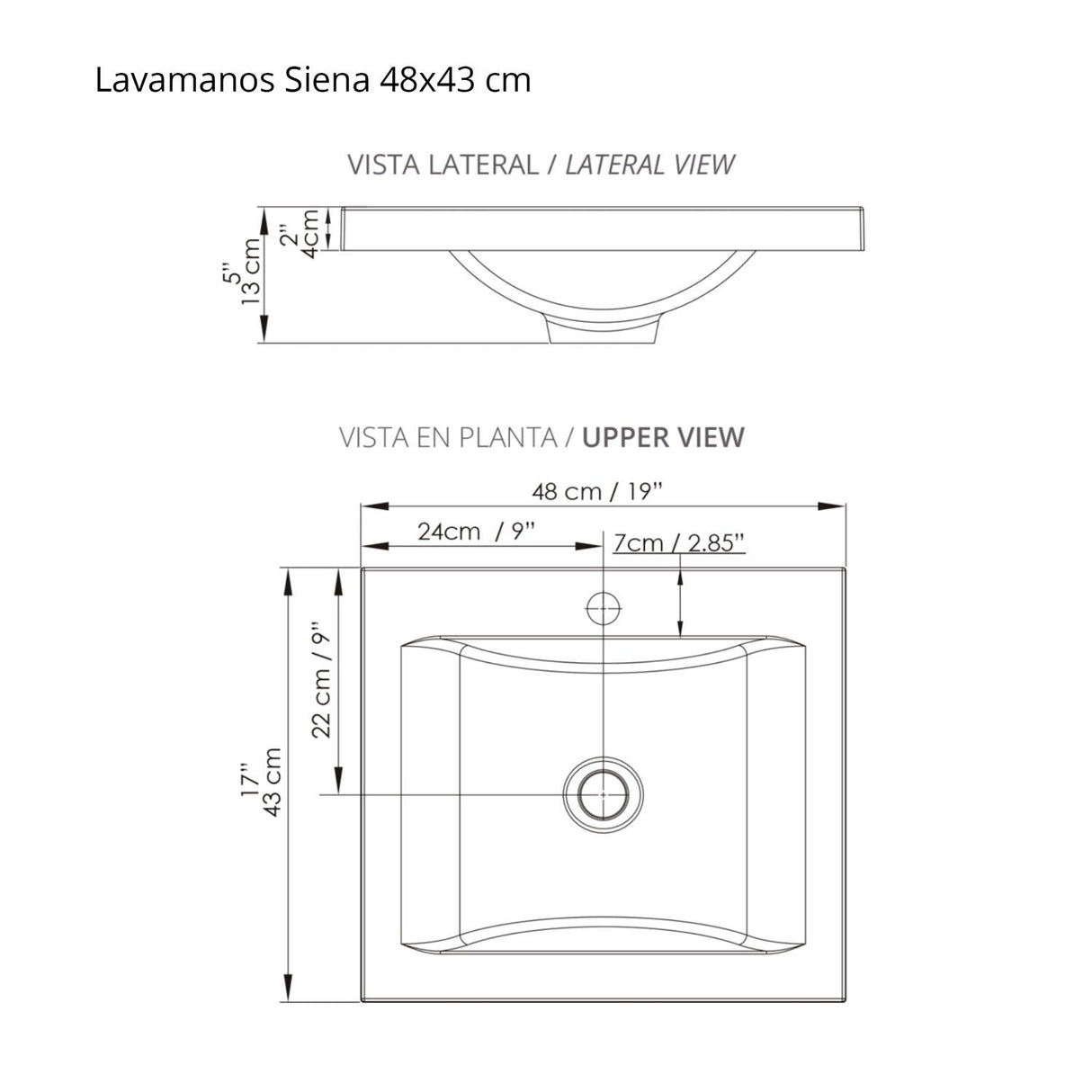 Mueble para Baño Siena Basico Soder y Mali 48 cm Flotante con Lavamanos - Muebles para Baño | Bylmo