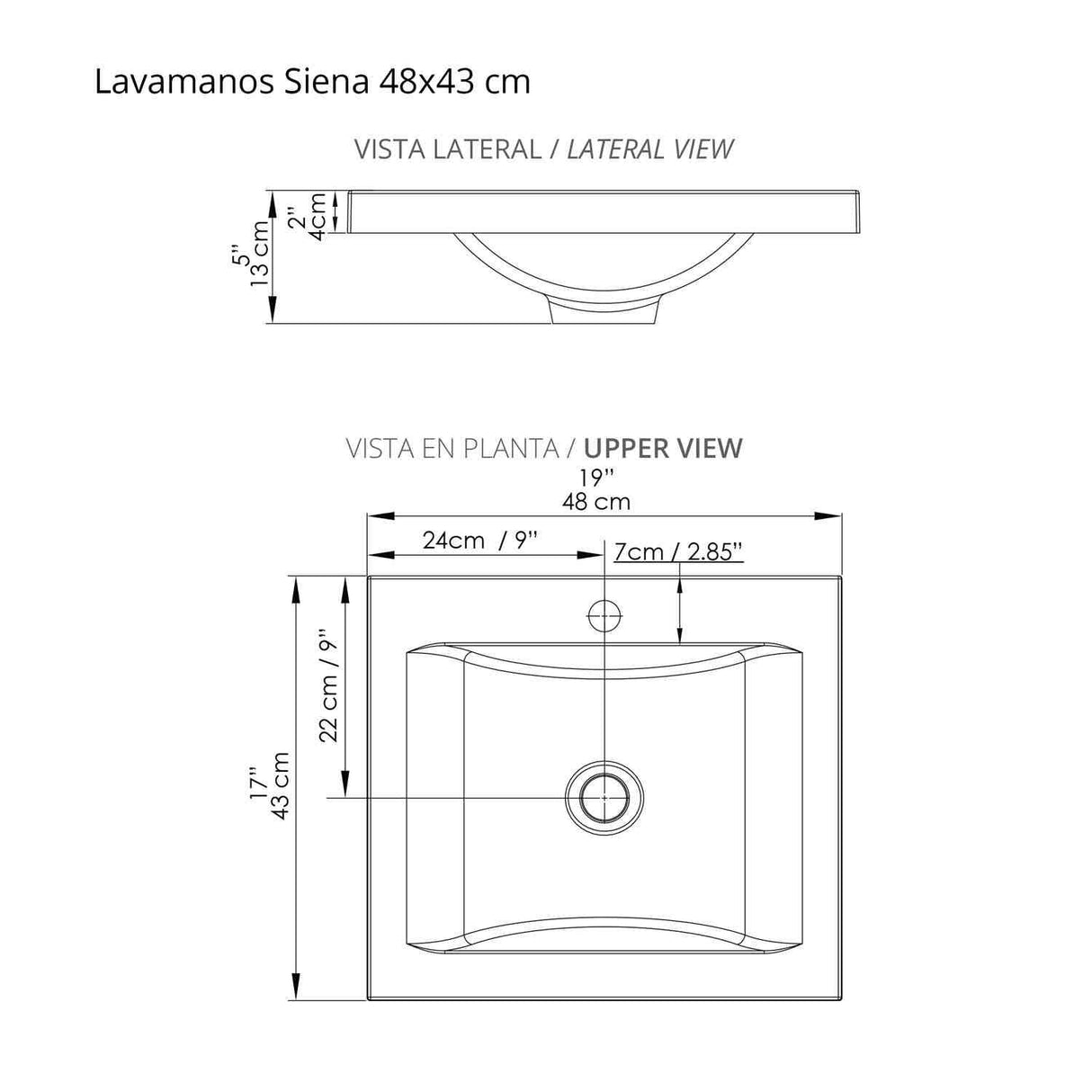 Mueble para Baño Siena Valdez Soder y Mali 48 cm Flotante con Lavamanos - Muebles para Baño | Bylmo