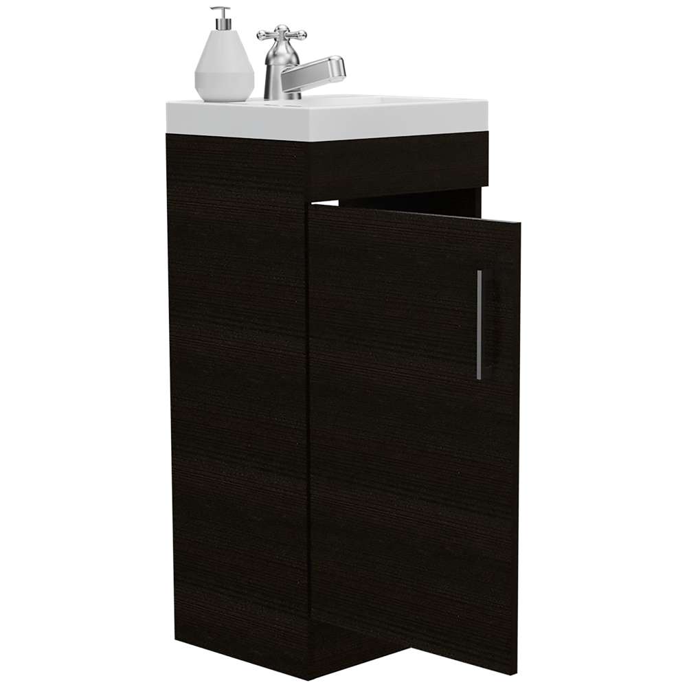 Mueble para Lavamanos Madrid Wengue 40x88cm Individual con Lavamanos con Una Puerta - Gabinetes | Bylmo