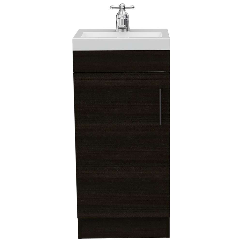 Mueble para Lavamanos Madrid Wengue 40x88cm Individual con Lavamanos con Una Puerta - Gabinetes | Bylmo