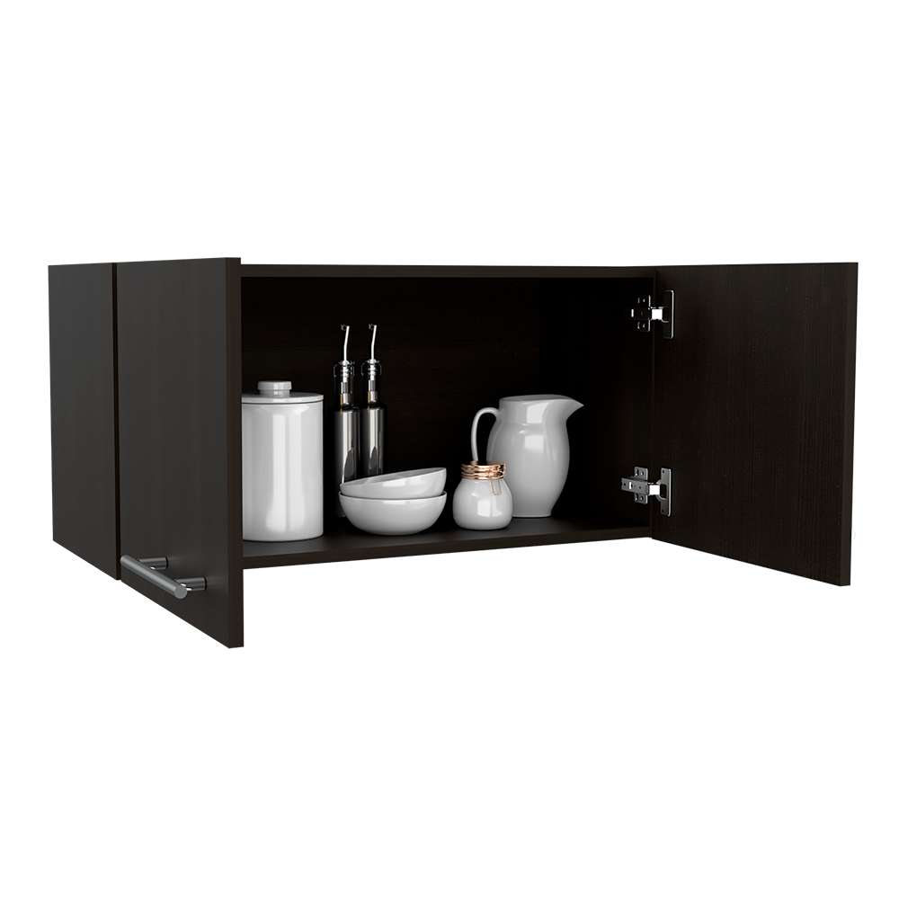 Mueble Auxiliar Manchester Wengue 76x37cm con Un Entrepaño y Un Compartimiento - Muebles Organizadores | Bylmo