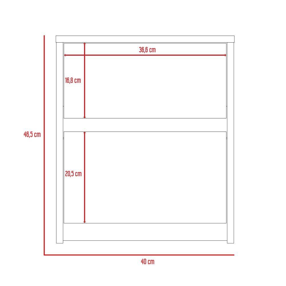 Mesa de Noche Trivor Rovere 40x46cm con Dos Cajones - Mesas de Noche | Bylmo