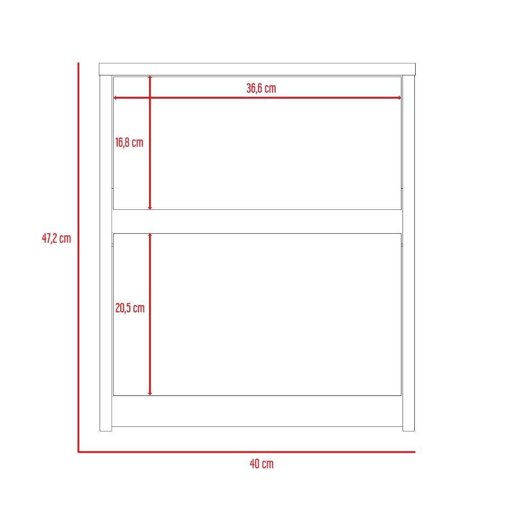 Mesa de Noche Trivor habano 47.2x40cm con Dos Cajones - Mesas de Noche | Bylmo