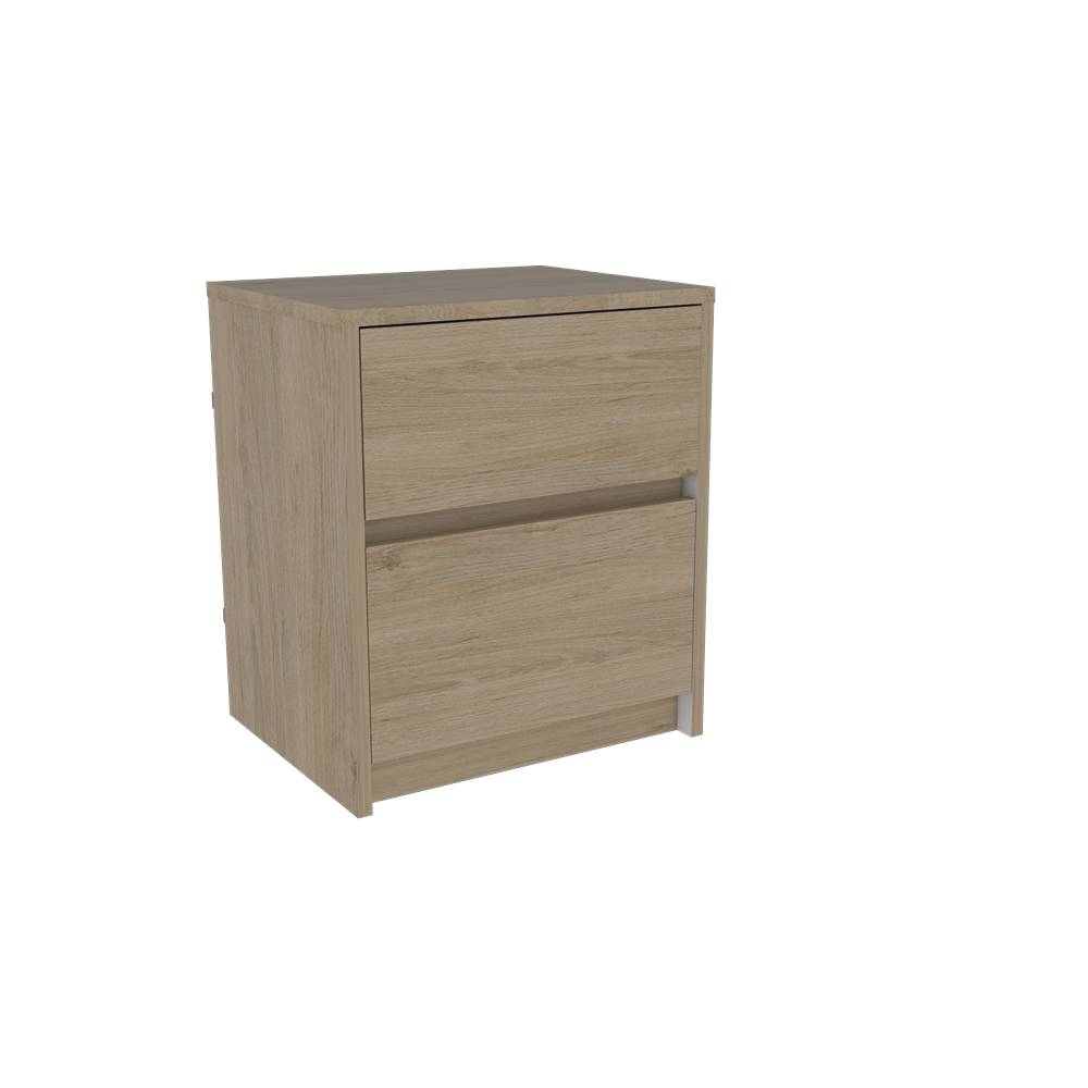 Mesa de Noche Trivor Plus Rovere 40 cm con Dos Cajones - Mesas de Noche | Bylmo