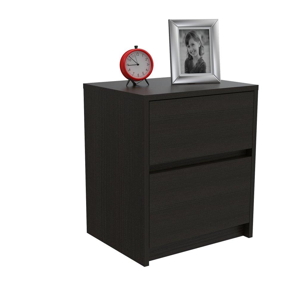 Mesa de Noche Trivor Wengue 40x47.2cm con Dos Cajones - Mesas de Noche | Bylmo