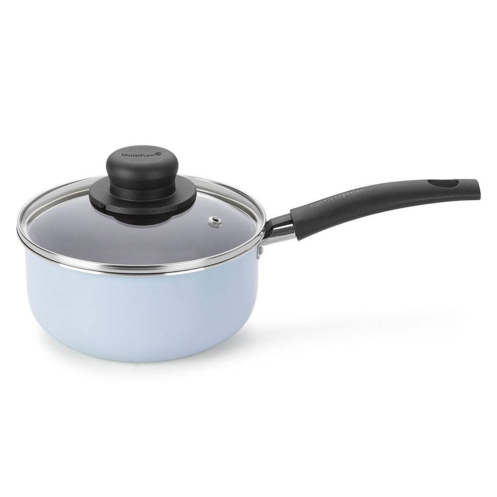 Olla Aluminio 18 cm con Tapa Azul Aguamarina - Ollas y Sartenes | Bylmo