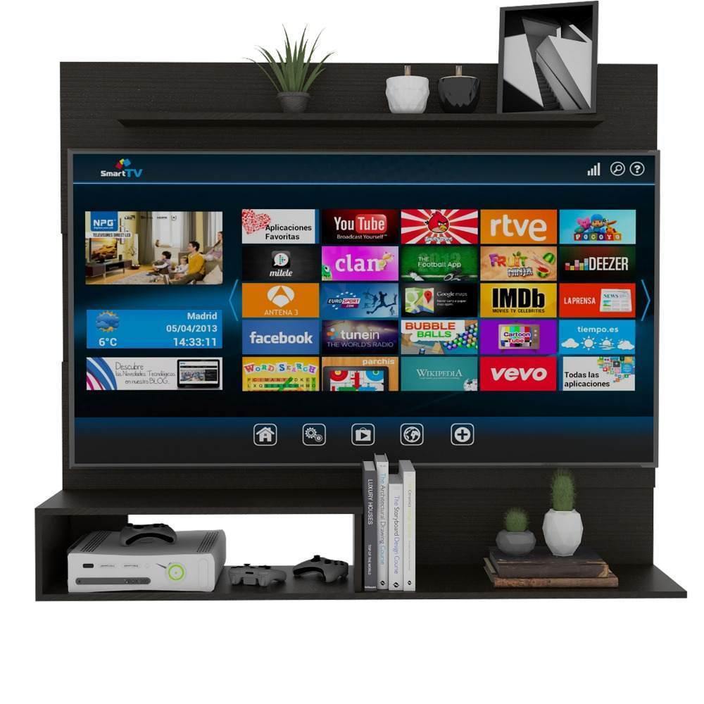 Panel de TV Beijing Wengue 140x120cm Para TV Hasta 55 Pulgadas sin Cajones - Muebles para TV | Bylmo