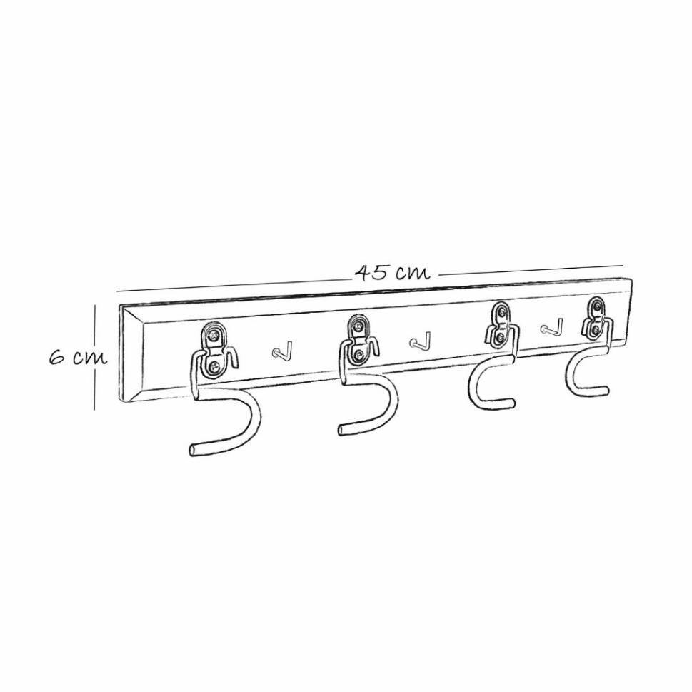 Portaescobas Wengue 45 cm 4 Puestos - Cocinas | Bylmo
