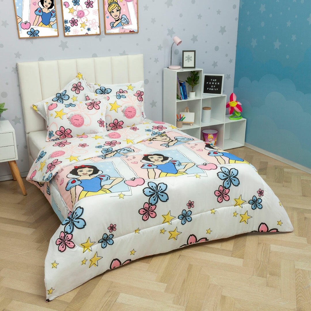 Cubrelecho Acolchado Infantil Blanco para Cama Semidoble 120 X 190 Cm Doble Faz de Flores - Otros textiles | Bylmo