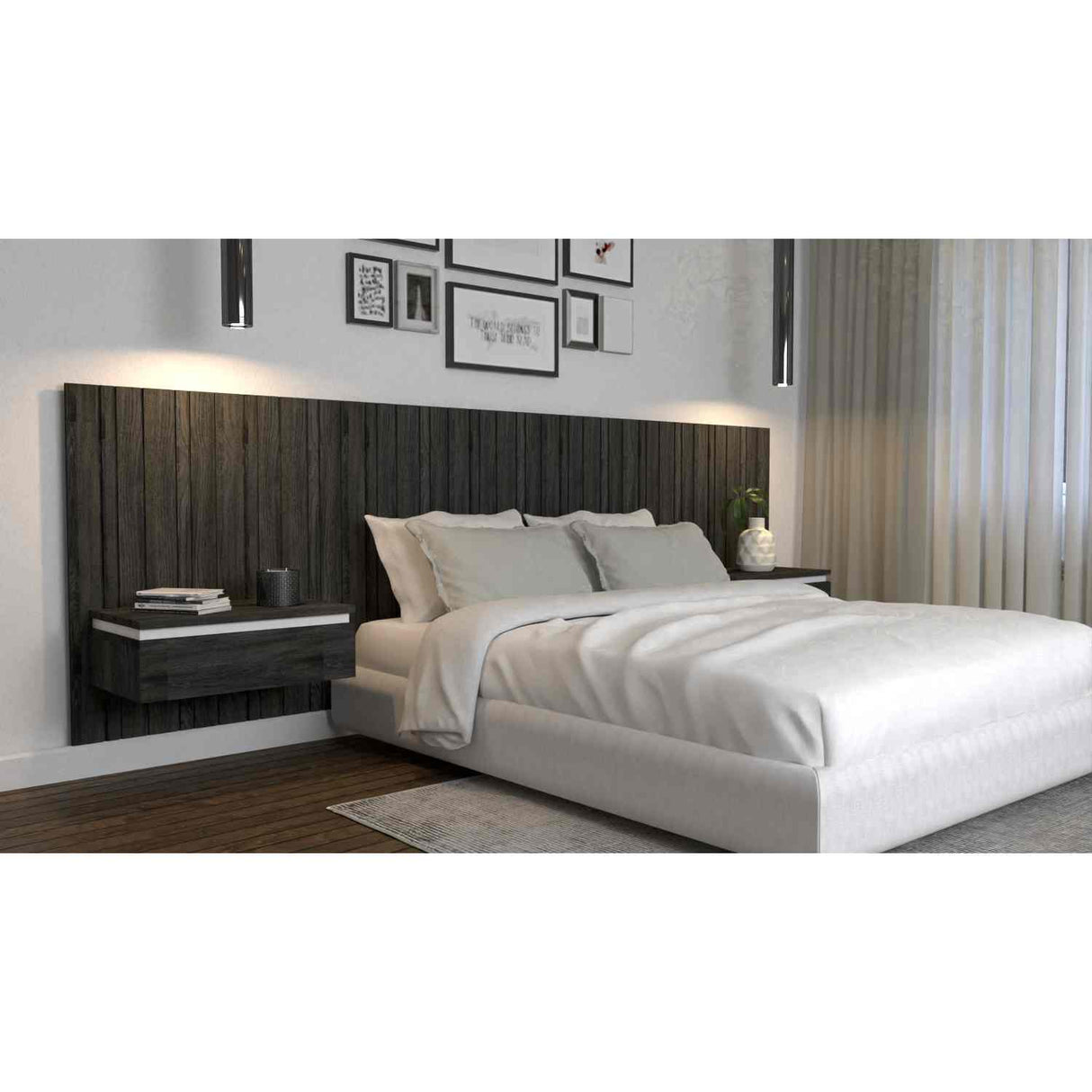 Panel Ranurado X 2 60 Cm Carbon Decorativo - Paneles de Pared | Bylmo