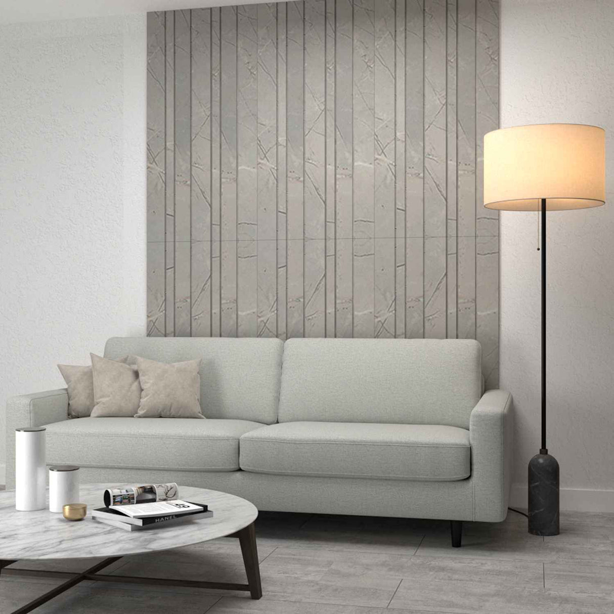Panel Ranurado X 2 60 cm Cemento Decorativo - Paneles de Pared | Bylmo
