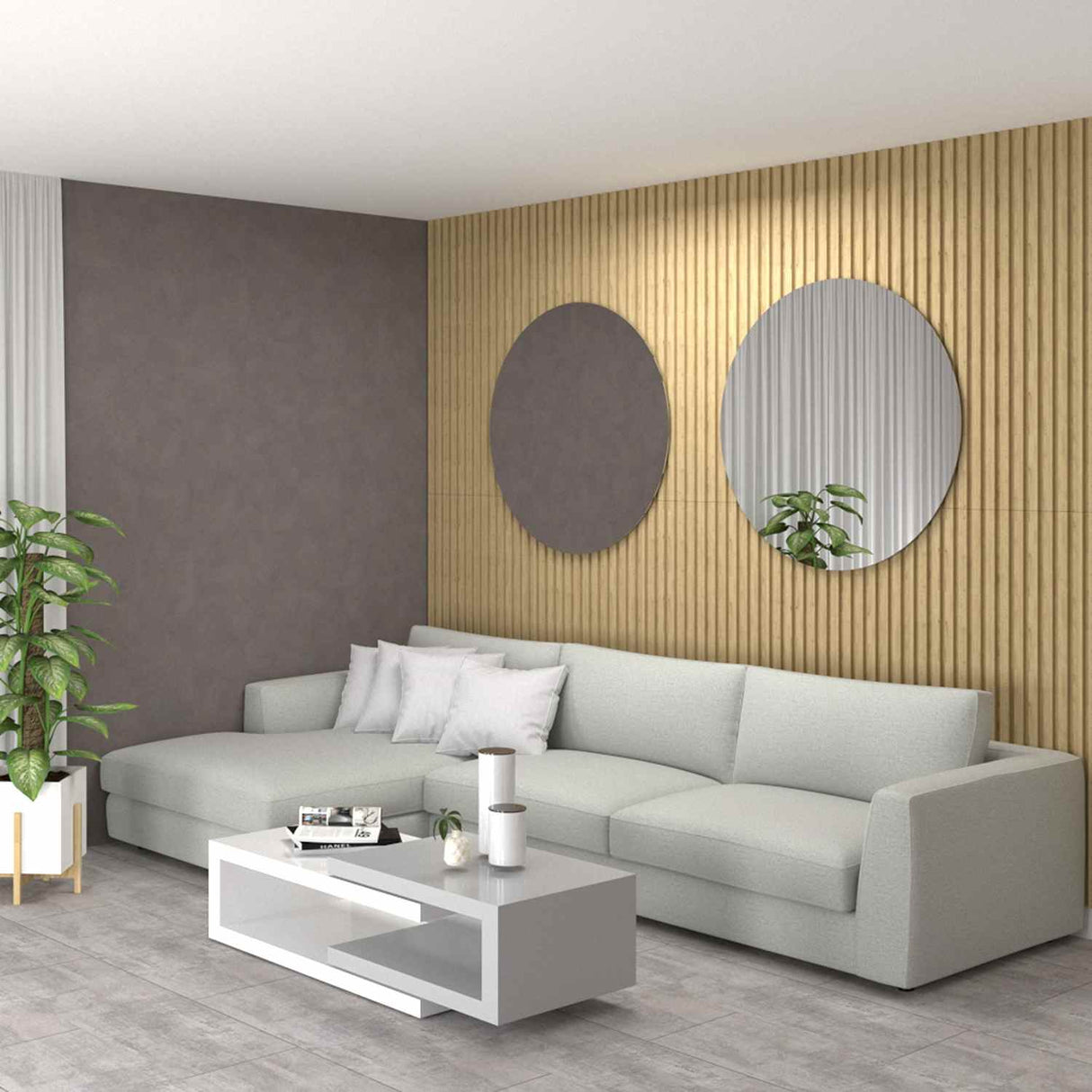 Set x 2 Paneles Ranurados 3D PanelArt Duna - Paneles de Pared | Bylmo