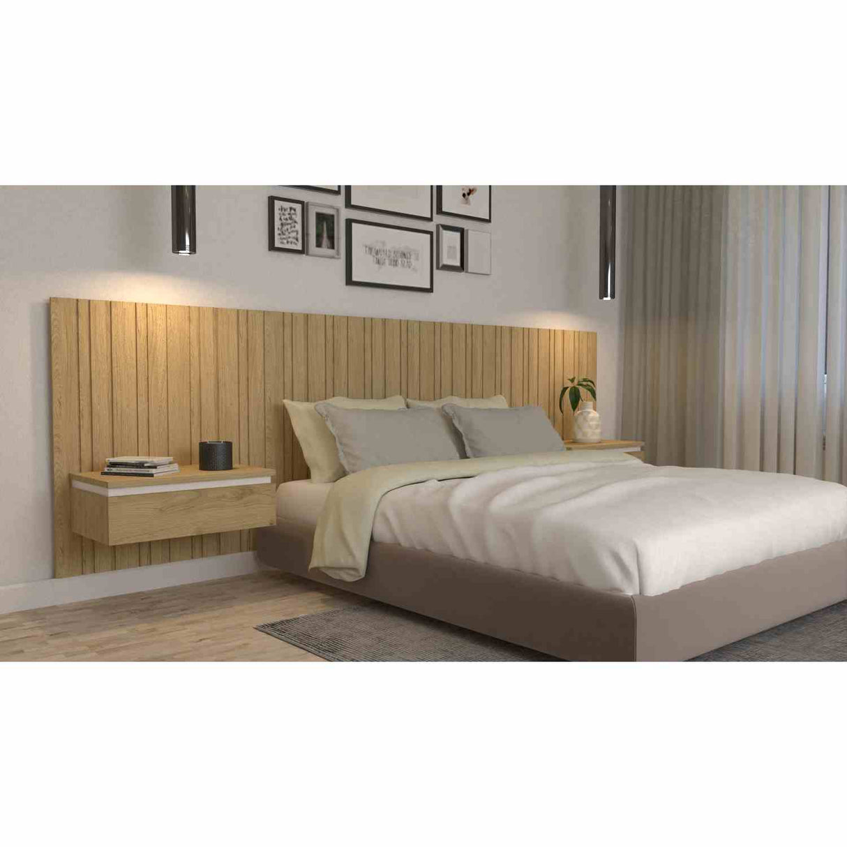 Panel Ranurado X 2 60 cm Rovere Decorativo - Paneles de Pared | Bylmo