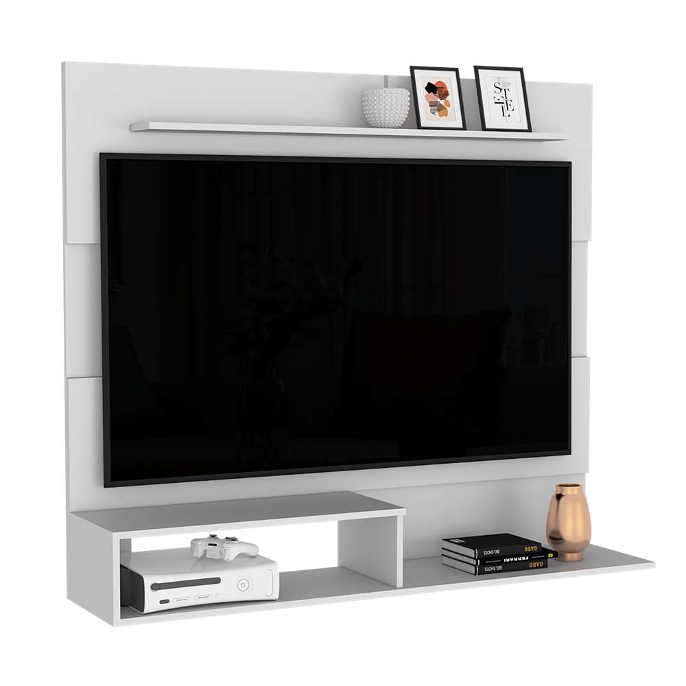 Panel Beijint Blanco Nevado 140x120cm Para TV Hasta 55 Pulgadas sin Cajones - Muebles para TV | Bylmo