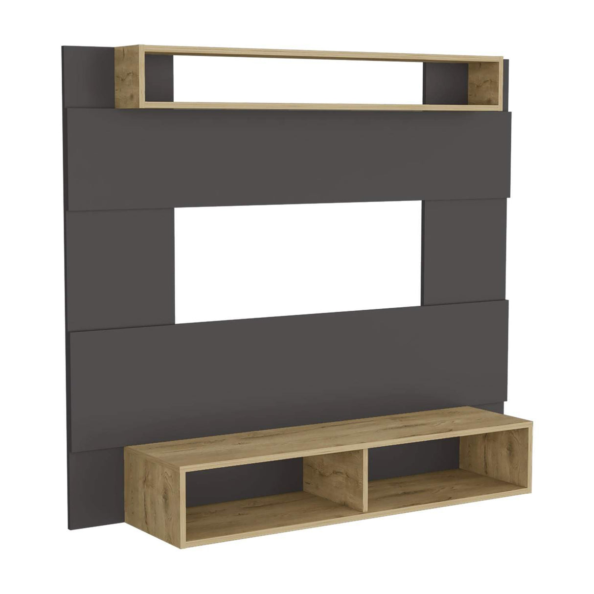 Panel de TV Charlotte Plomo 140x120cm Para TV Hasta 60 Pulgadas sin Cajones - Muebles de TV | Bylmo