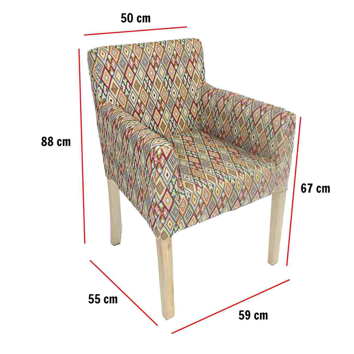 Poltrona Artemiza Multicolor 59 cm con Patas de Madera - Sofas y Poltronas | Bylmo