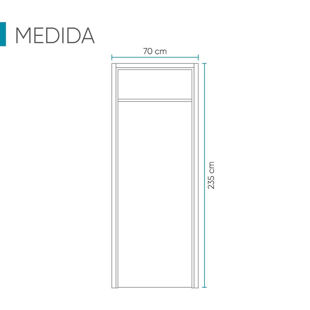 Kit Puerta con Marco Prakti Duna 70x235cm con Acabado Melaminado para Interiores con Cenefa y de Apertura Izquierda - Puertas | Bylmo