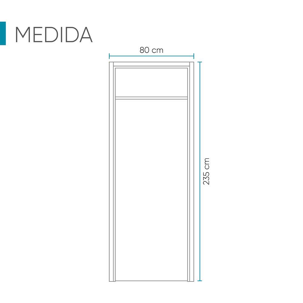 Kit Puerta con Marco Prakti Duna 80x235cm con Acabado Melaminado para Interiores con Cenefa y de Apertura Derecha - Puertas | Bylmo