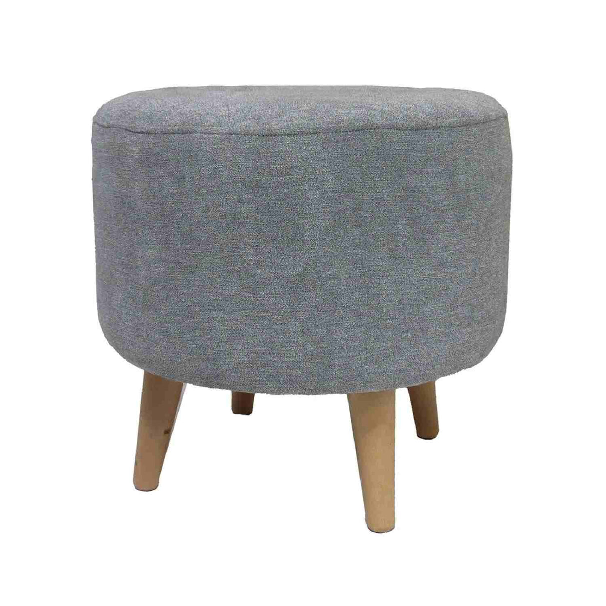 Puff Gris Falcon 40x40cm sin Espaldar de Un Puesto y Tela Capitoneada - Sillas y Butacos | Bylmo