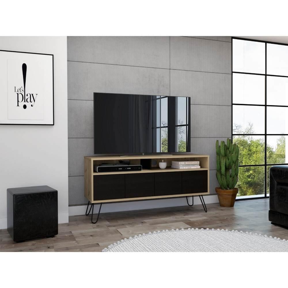Rack Vassel Duna y Wengue 123 cm con Cuatro Puertas - Muebles para TV | Bylmo