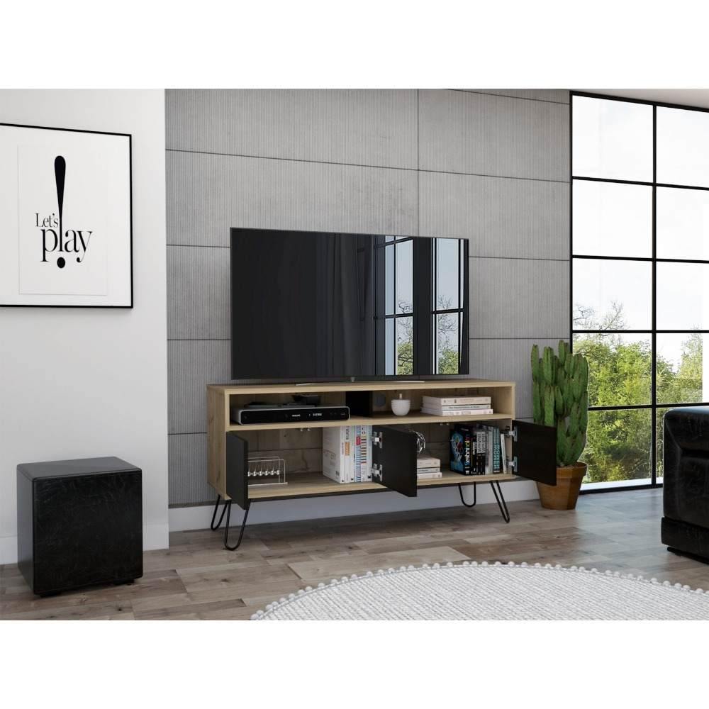 Rack Vassel Duna y Wengue 123 cm con Cuatro Puertas - Muebles para TV | Bylmo