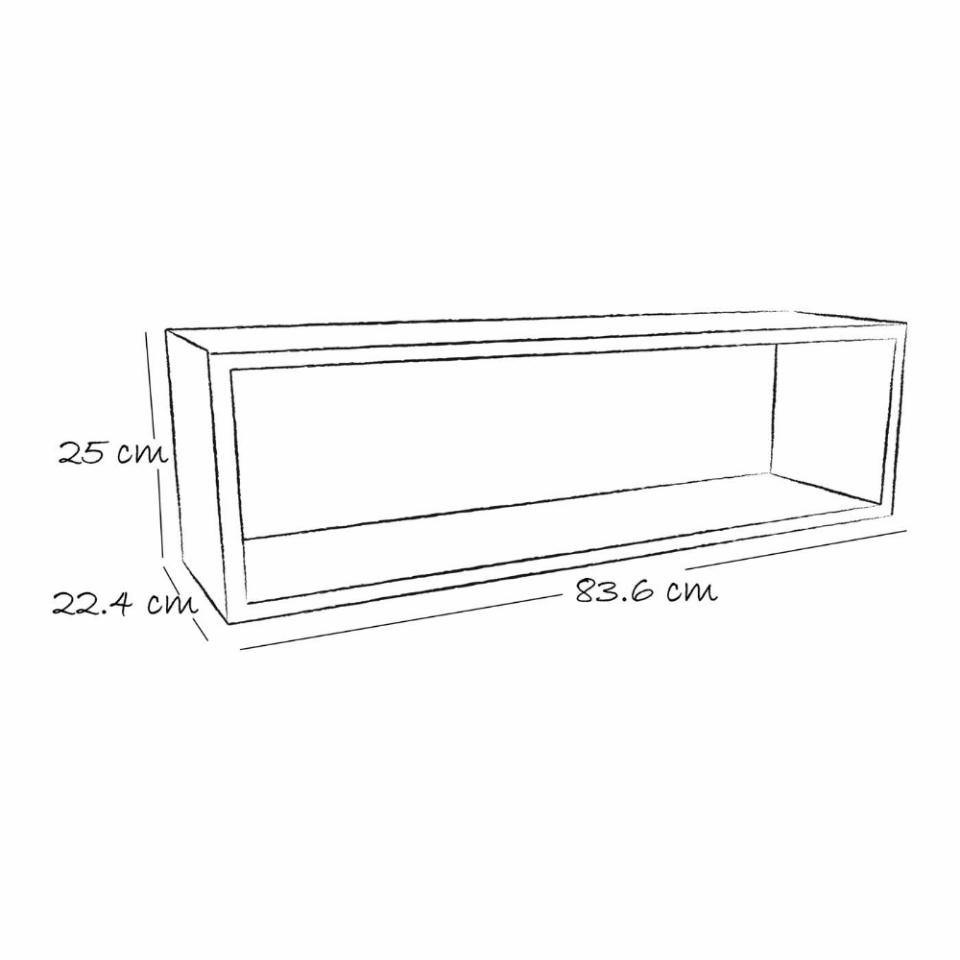 Repisa Rect Rovere y Blanco 83x22.4cm Rectangular con Un Entrepaño - Repisas y Percheros | Bylmo