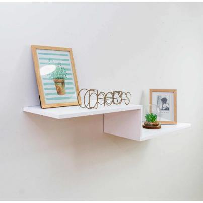 Repisa Blanco 102x25cm Rectangular con Dos Entrepaños - Repisas y Percheros | Bylmo