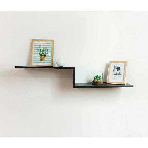 Repisa Wengue 102x25cm Rectangular con Dos Entrepaños - Repisas y Percheros | Bylmo