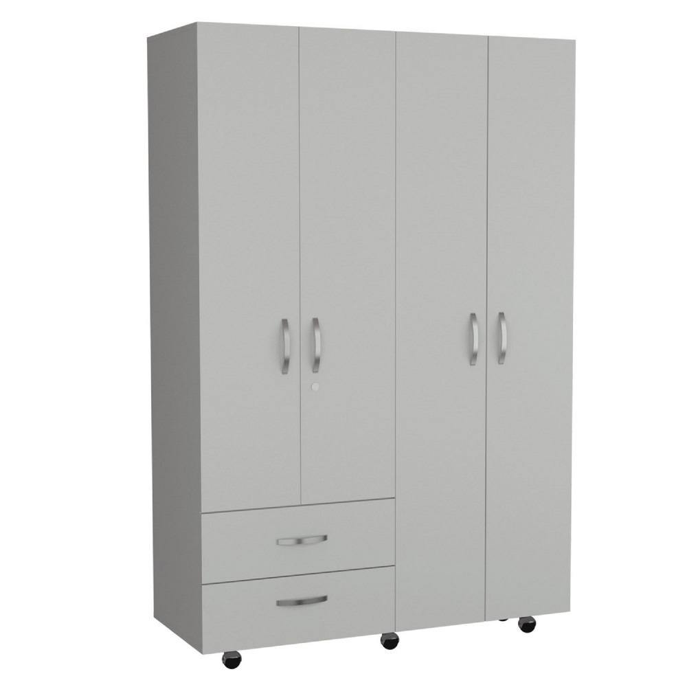 Closet River Blanco 120 cm con Cuatro Puertas y Dos Cajones - Closets | Bylmo