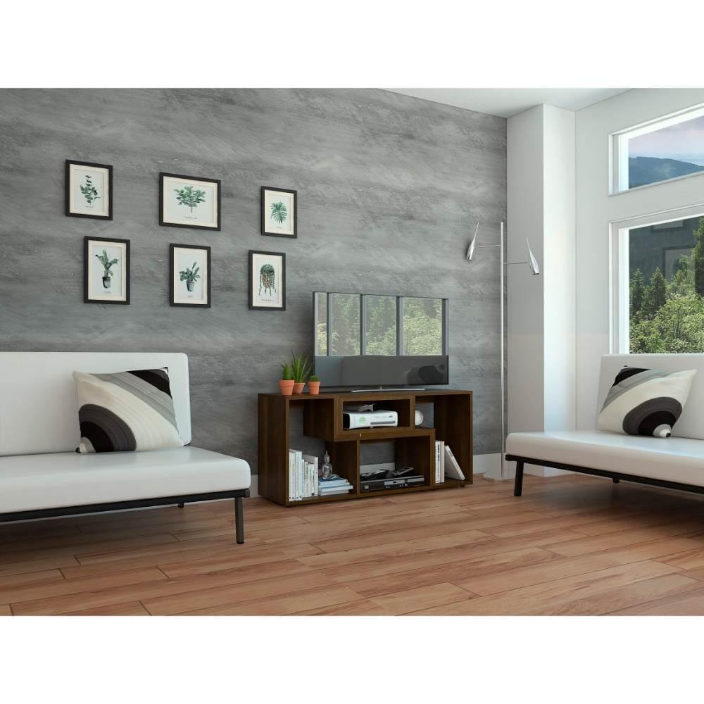 Rack de TV Extensible Beijing Caramelo 120x54.5cm Para TV Hasta 40 Pulgadas sin Cajones y con Patas - Muebles para TV | Bylmo