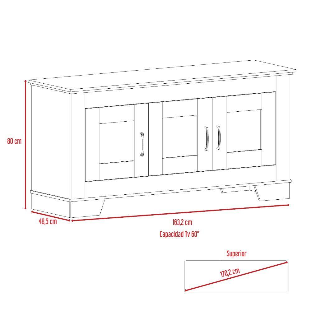 Rack Álcamo Siena 163 cm con Tres Puertas - Muebles para TV | Bylmo