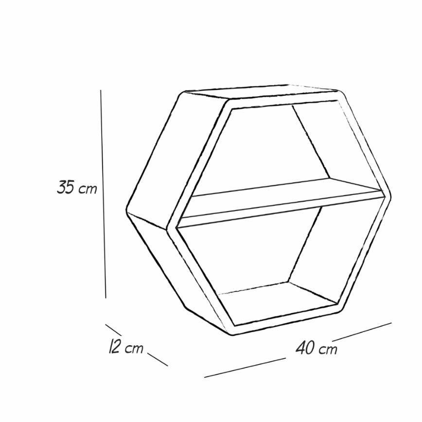 Repisa Candy Rosa y Verde Menta 30x35cm Hexagonal Flotante con Un Entrepaño - Repisas y Percheros | Bylmo