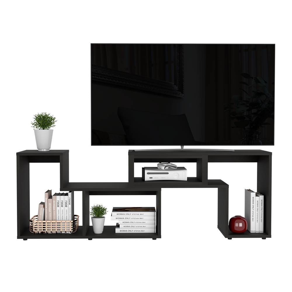 Rack de TV Extensible Beijing Wengue 160x57cm Para TV Hasta 40 Pulgadas sin Cajones y con Patas - Muebles para TV | Bylmo