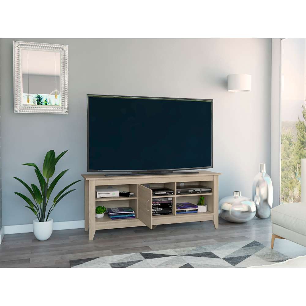 Rack de TV Essential Rovere 147.5x61.5cm Para TV Hasta 65 Pulgadas con Un Cajón con Ranuras para Cables y con Patas - Muebles para TV | Bylmo