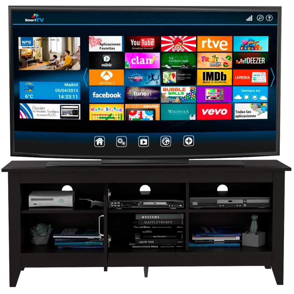 Rack de TV Essential Wengue 147.5x61.5cm Para TV Hasta 65 Pulgadas con Un Cajón y con Patas - Muebles para TV | Bylmo