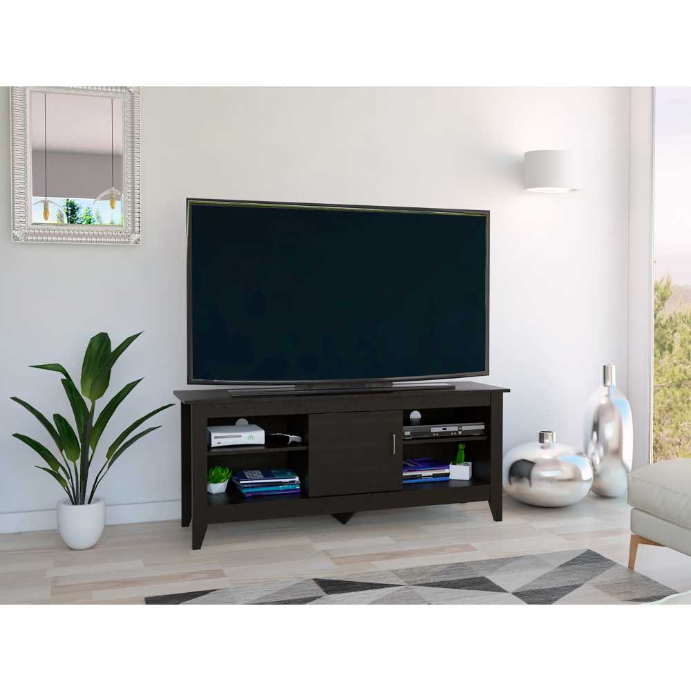 Rack de TV Essential Wengue 147.5x61.5cm Para TV Hasta 65 Pulgadas con Un Cajón y con Patas - Muebles para TV | Bylmo