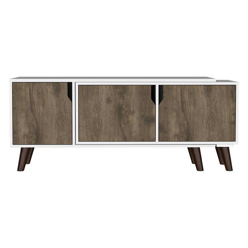 Rack Nordic Plus Bellota y Blanco 200 cm Extensible con Tres Puertas - Muebles para TV | Bylmo