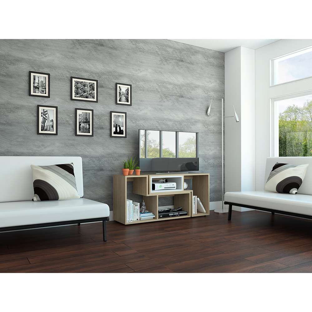 Rack Beijing Rovere y Blanco 160 cm Extensible - Muebles para TV | Bylmo
