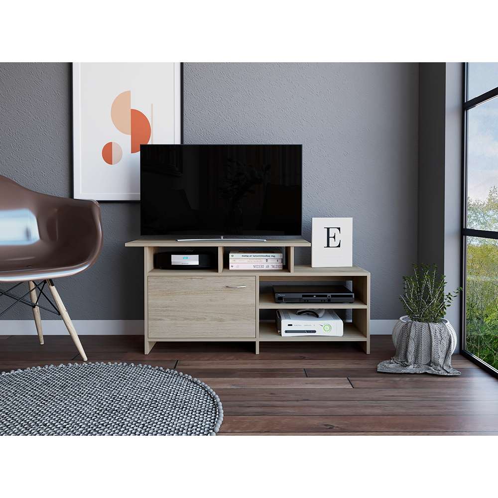 Rack de TV Lima Rovere 119x54.4cm Para TV Hasta 32 Pulgadas con Un Cajón - Muebles para TV | Bylmo