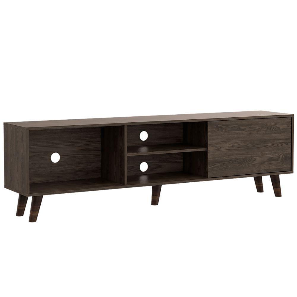 Rack de TV Cincinnati Coñac 180x52.5cm Para TV Hasta 70 Pulgadas con Un Cajón con Ranuras para Cables y con Patas - Muebles para TV | Bylmo