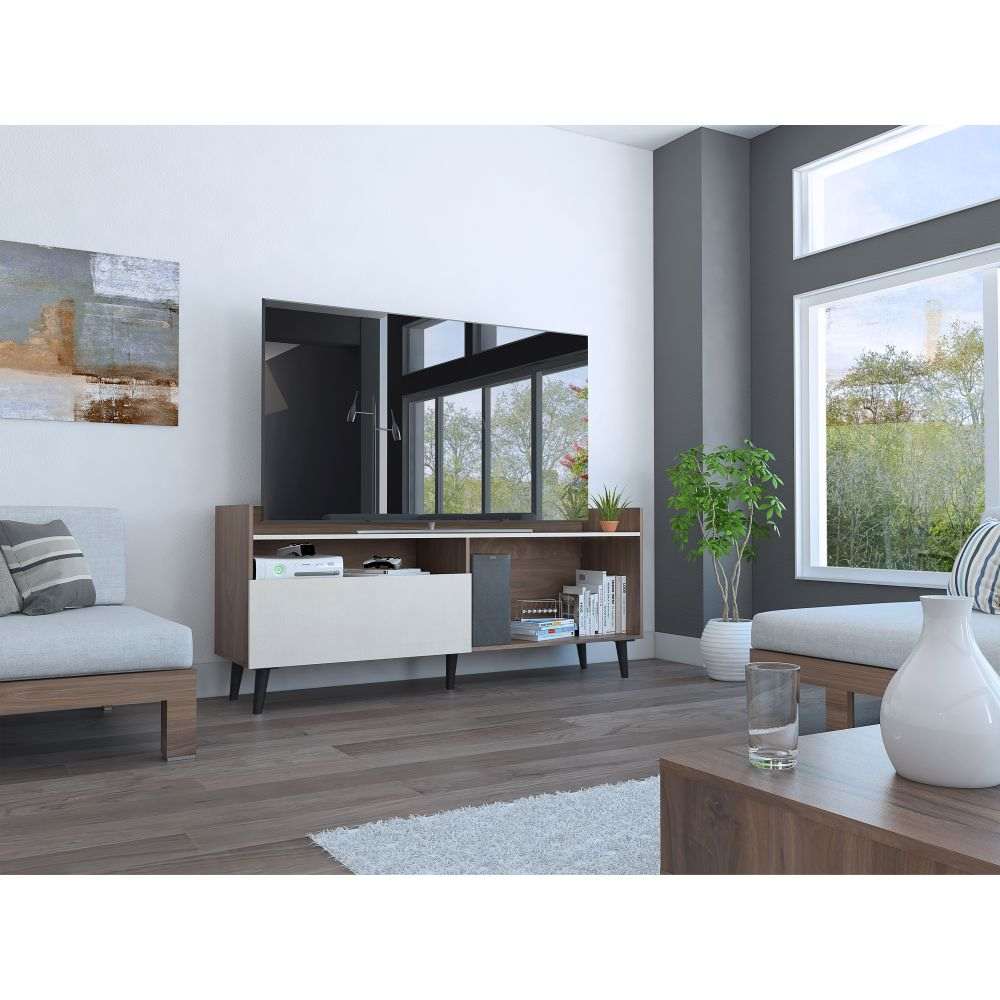 Rack Circe Expreso y Lino 161 cm con Un Cajón - Muebles para TV | Bylmo