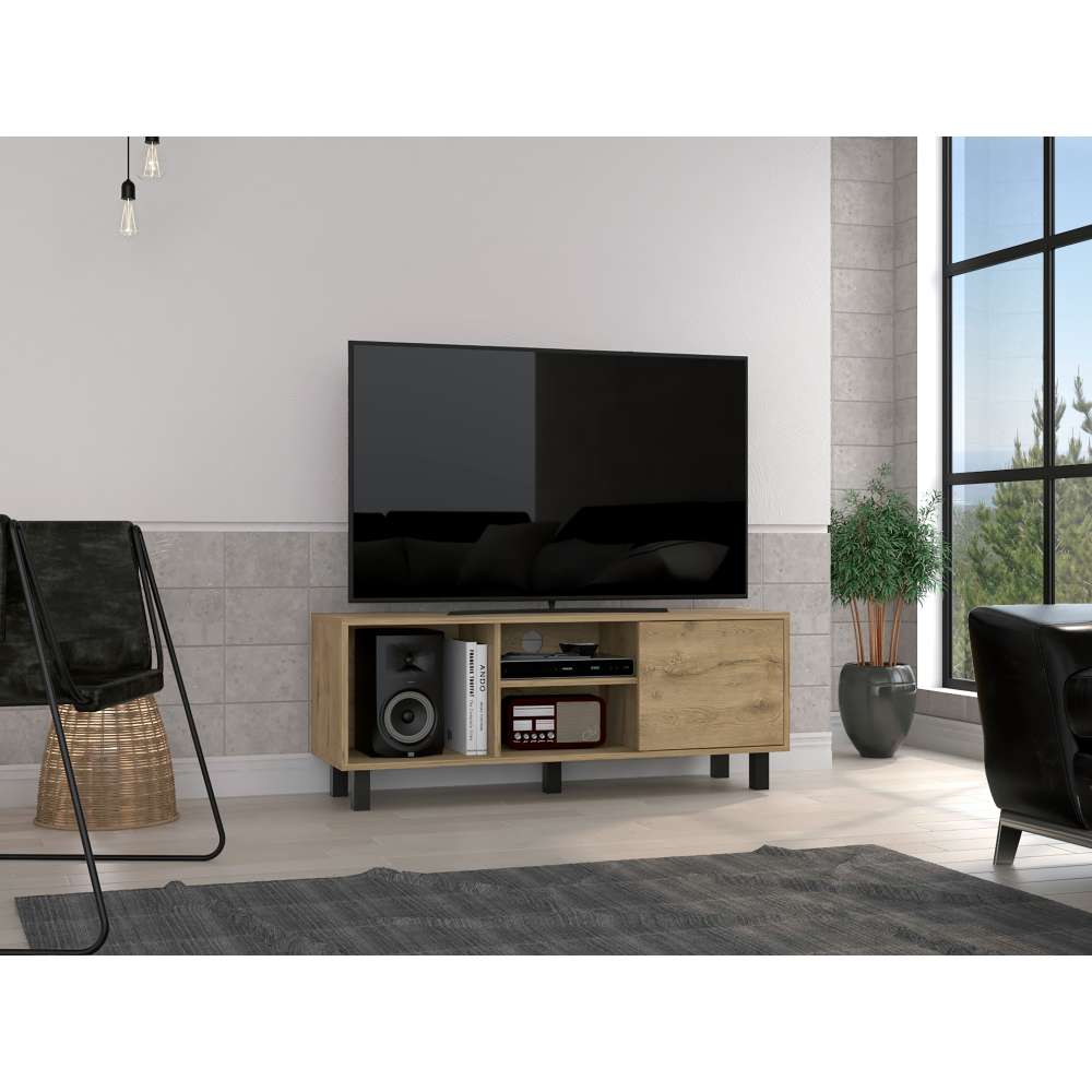 Rack Tunez Macadamia 115 cm con Una Puerta - Muebles para TV | Bylmo