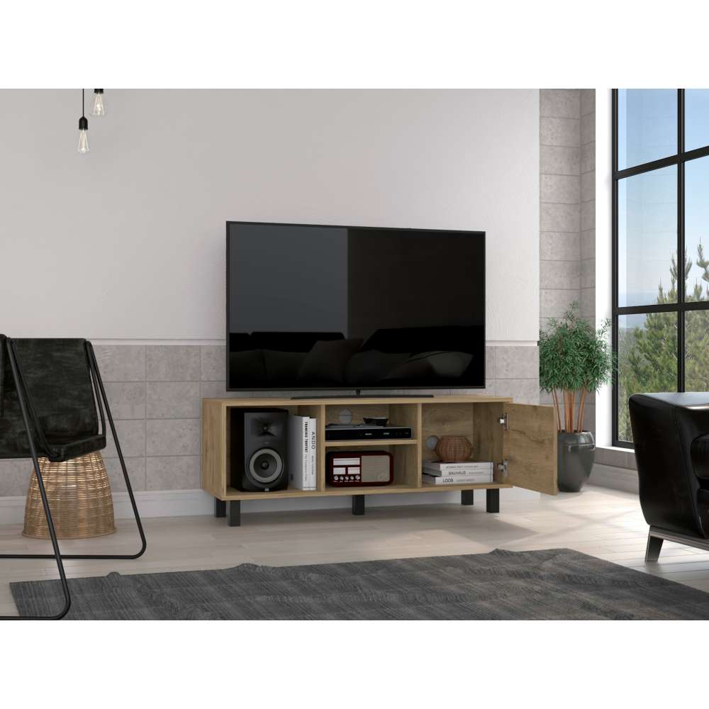 Rack Tunez Macadamia 115 cm con Una Puerta - Muebles para TV | Bylmo