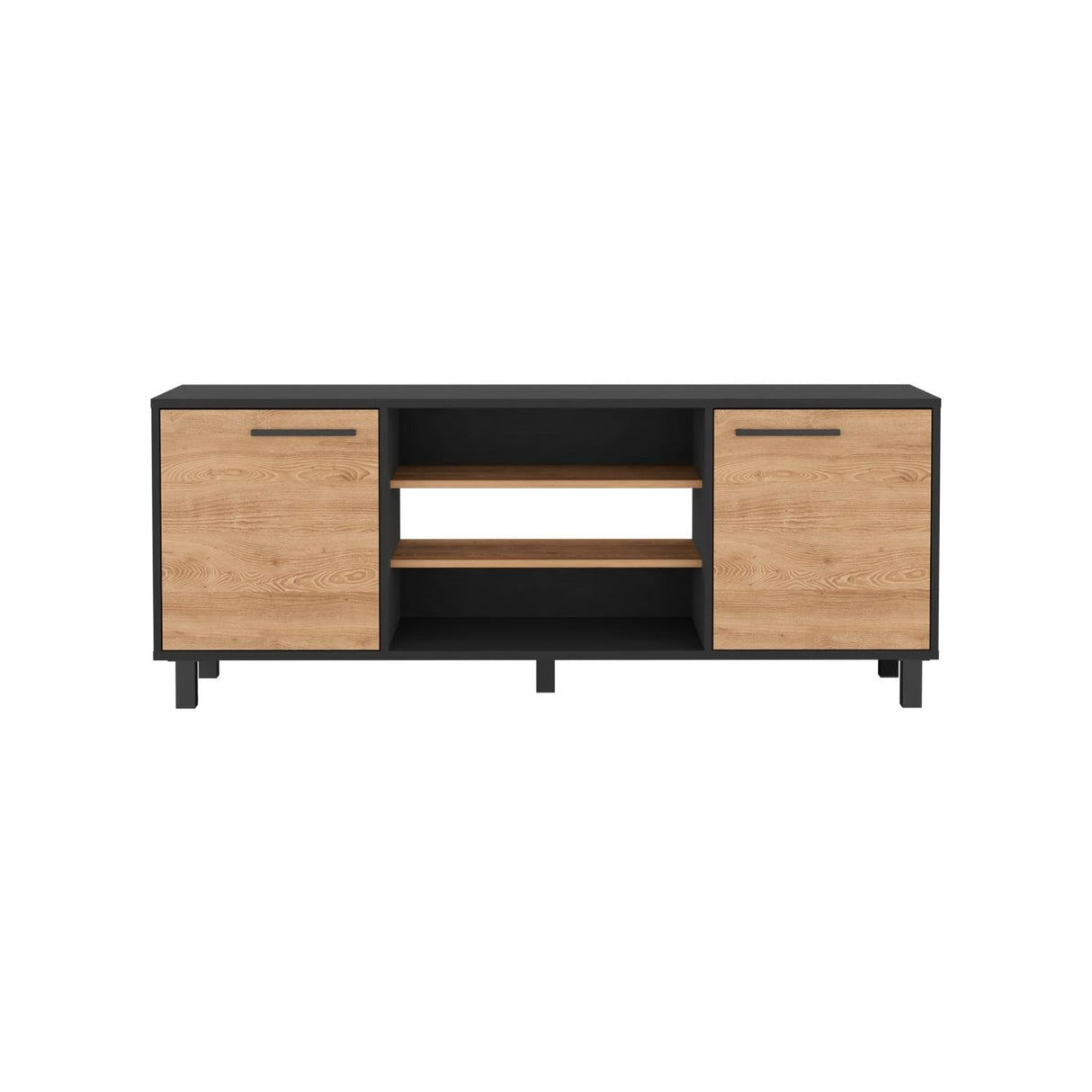 Rack de TV Kaia Wengue 149x58cm Para TV Hasta 65 Pulgadas con Dos Cajones y con Patas - Muebles de TV | Bylmo