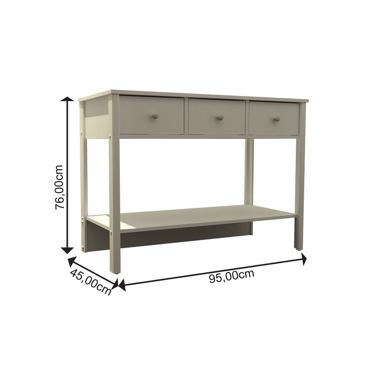 Recibidor Pronti Blanco 95 cm con Tres Cajones - Bifes y Arrimos | Bylmo