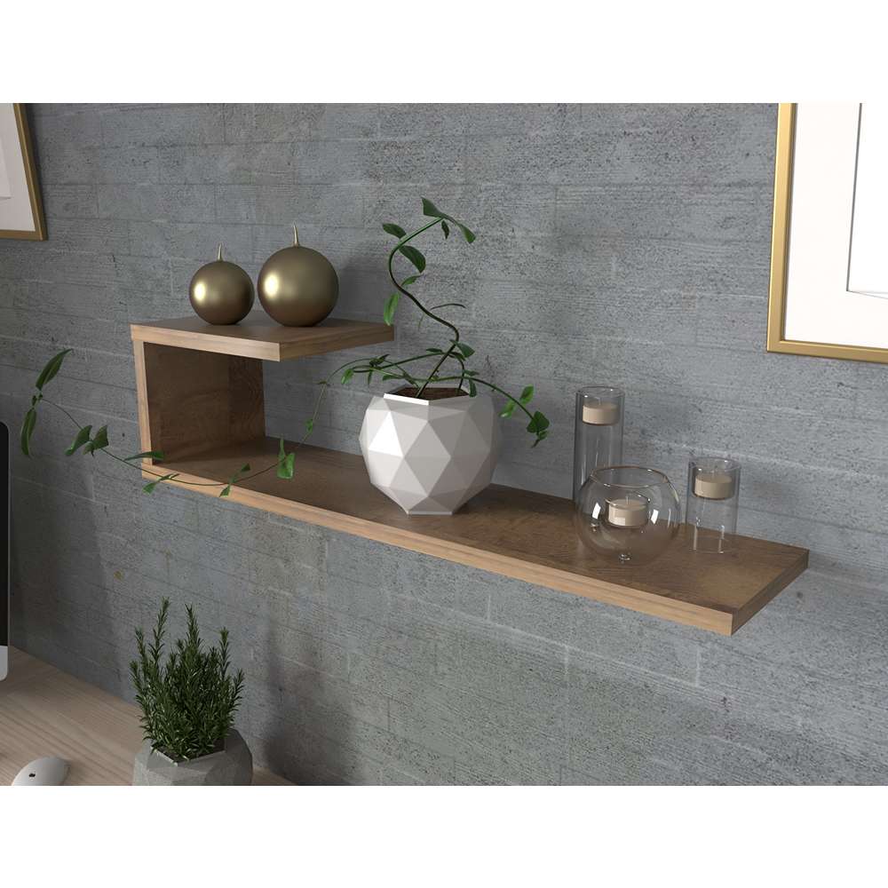 Repisa Amaretto 60x15cm Rectangular con Dos Entrepaños - Repisas y Percheros | Bylmo